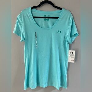 Under Armour Women's Light Blue Scoop Neck Performance Tee